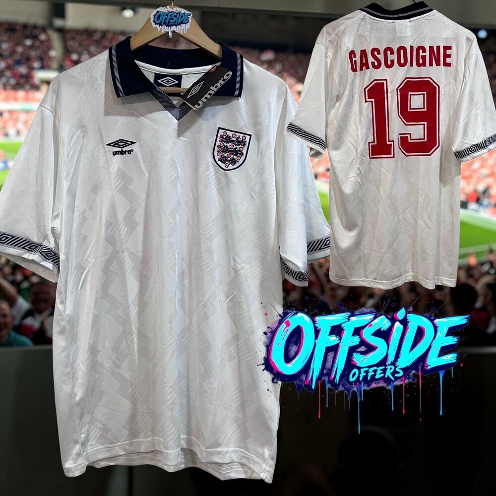 Retro Umbro England World Cup 1990 #19 GASCOIGNE  XXL